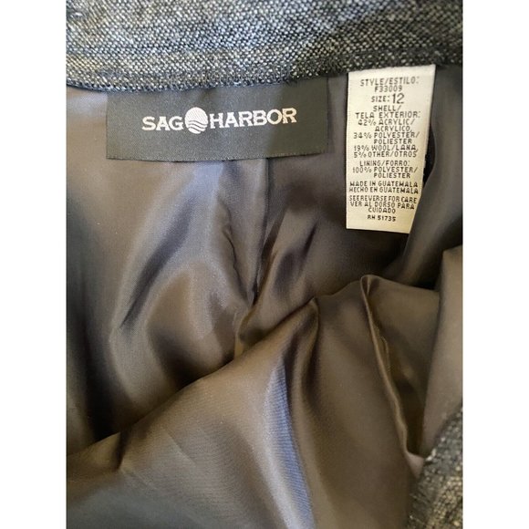 Sag Harbor Wool Long Skirt Sz 12 Grey Southwestern Midi Fringe Lined NEW - Picture 6 of 6